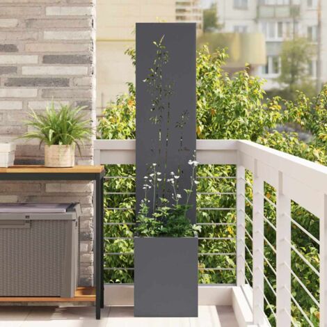 vidaXL Schermo per privacy in giardino Floreale Antracite 32 x 140 cm