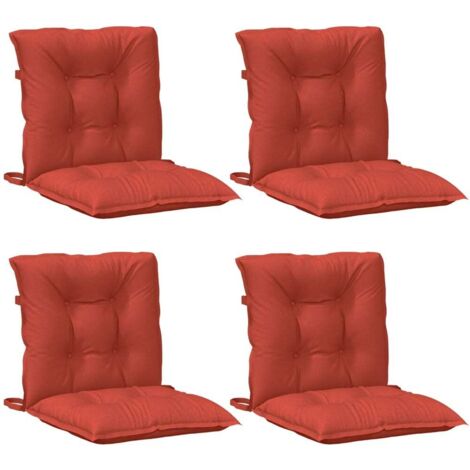 Cuscini Sedia Schiena Bassa 4 pz Rosso Mélange 100x50x7 Tessuto vidaXL