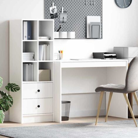 vidaXL Scrivania con Spazio di Archiviazione con cassetto 2 pcs Bianco