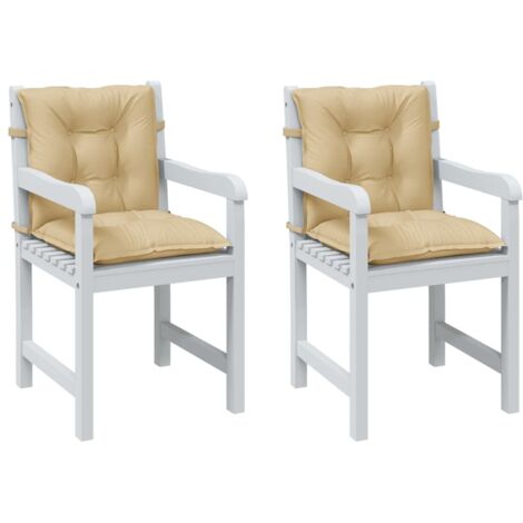 Cuscini Sedia Schiena Bassa 2 pz Beige Mélange 100x50x7 Tessuto vidaXL