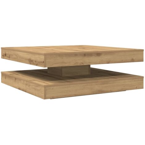 vidaXL Tavolino da Caffè Girevole a 360 Gradi Artigianale 90x90x34,5cm