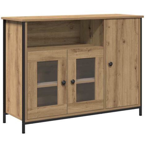 vidaXL Credenza rovere artigianale 100 x 35 x 75 cm Legno multistrato (1/5)
