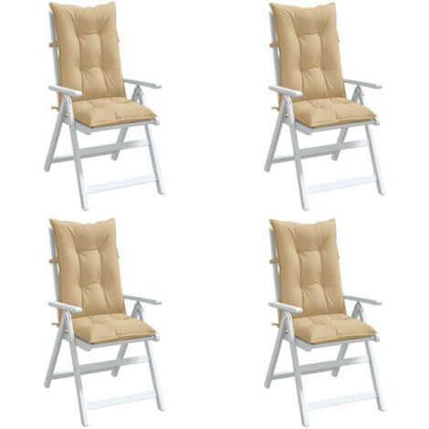 Cuscini Sedia Schiena Alta 4 Beige Mélange 120x50x7 Tessuto vidaXL