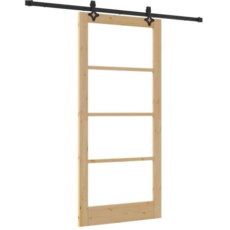 Porta Scorrevole ORKDAL Marrone 93 x 202 cm Legno e metallo vidaXL