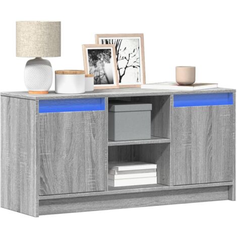 vidaXL Mobile Porta TV con LED Grigio Sonoma 100x34x50cm in Truciolato