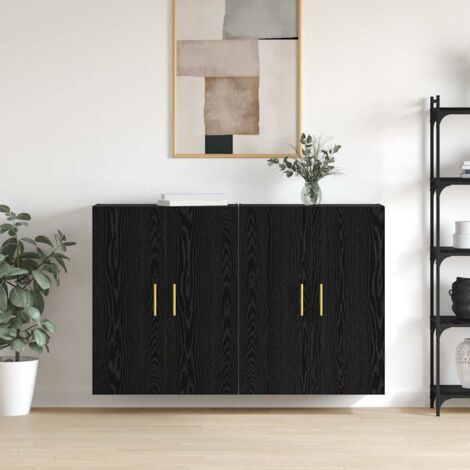 vidaXL Armadi da Muro 2 pcs Rovere nero 69.5 x 34 x 90 cm (1/5)