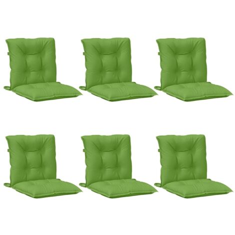 Cuscini Sedia Schiena Bassa 6 pz Verde Mélange 100x50x7 Tessuto vidaXL