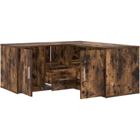 Mobile Angolare Rovere Fumo 160x40x45 cm in Truciolato vidaXL