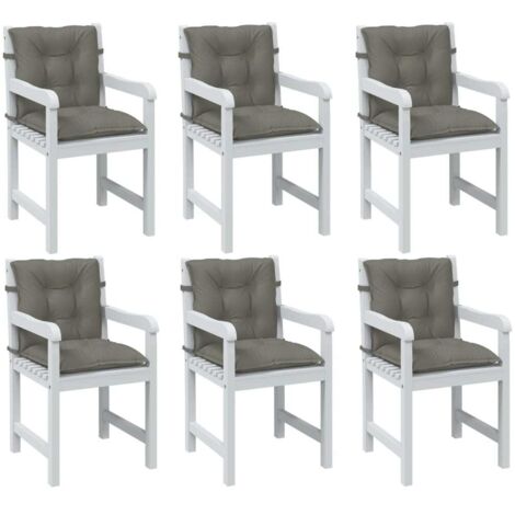 Cuscini Sedia Schiena Bassa 6 pz Grigio Mélange 100x50x7 cm vidaXL