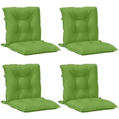 Cuscini Sedia Schiena Bassa 4 pz Verde Mélange 100x50x7 Tessuto vidaXL