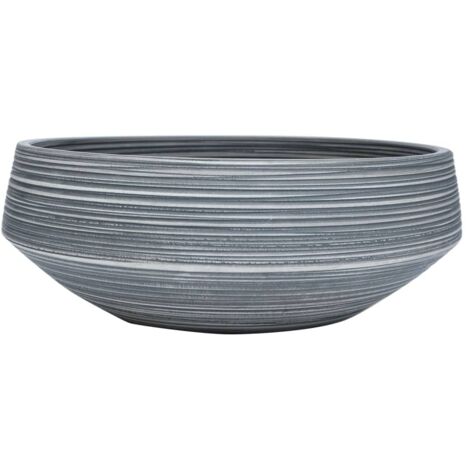 vidaXL Lavabo da Appoggio Grigio Rotondo Φ41x14 cm Ceramica
