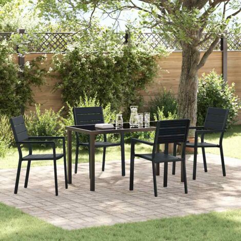 vidaXL Set da Pranzo per Giardino 5 pcs Nero (1/5)