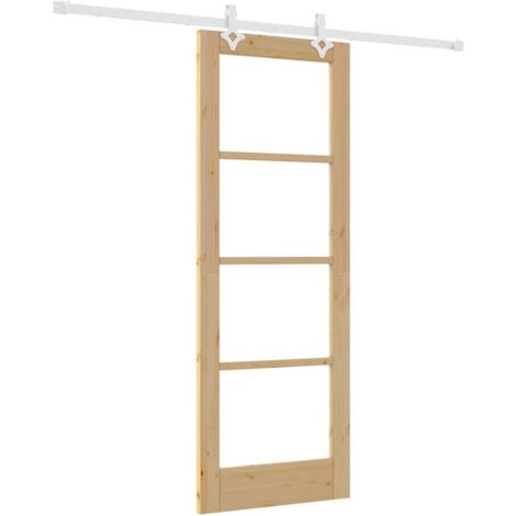 Porta Scorrevole Marrone 73.5 x 198.5 cm Legno e metallo vidaXL