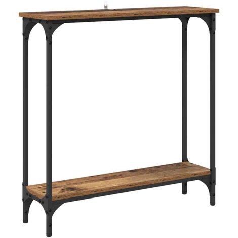 vidaXL Tavolo consolle con lo scaffale Legno vecchio 75 x 22,5 x