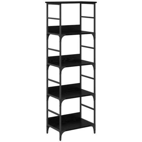 vidaXL Libreria Rovere Nero 50 x 33 x 153 cm Legno multistrato