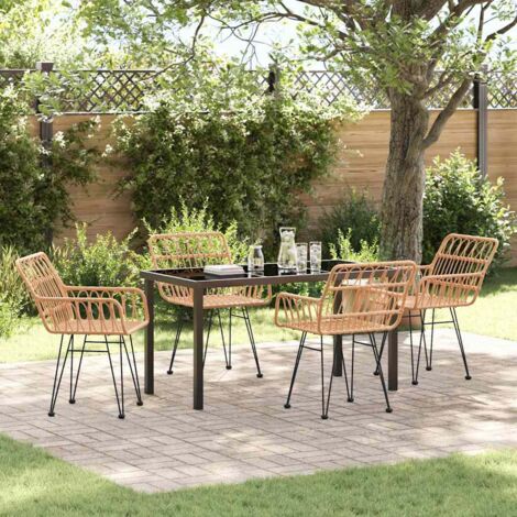vidaXL Set da Pranzo per Giardino 5 pcs Marrone (1/5)
