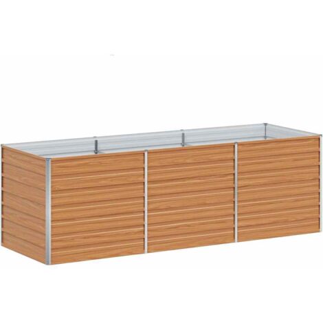 vidaXL Letto rialzato da giardino Marrone Chiaro 240 x 80 x 77 cm