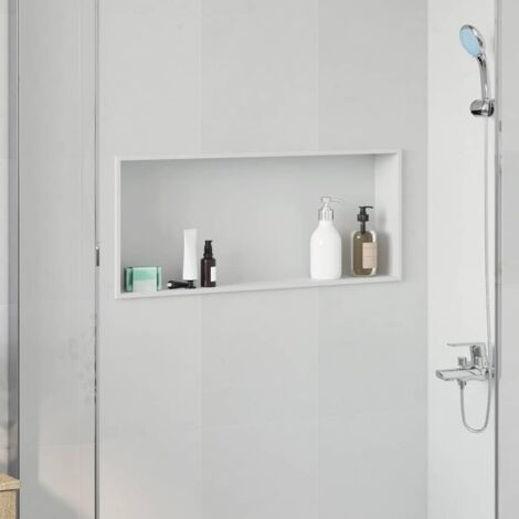 vidaXL Nicchia per doccia Bianco 75 x 30 x 9.5 cm Acciaio inossidabile