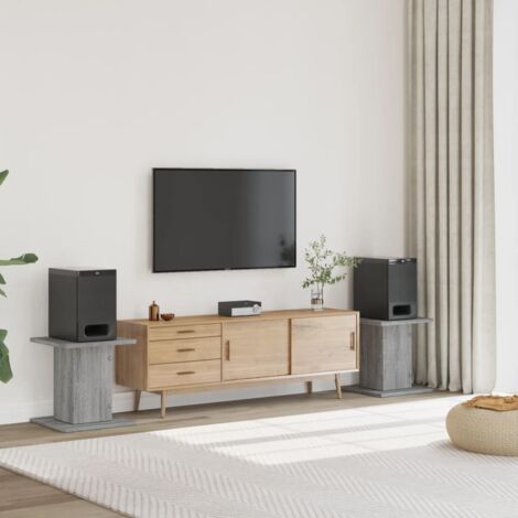 vidaXL Supporti Altoparlanti 2 pz Grigio Sonoma 30x30x40cm