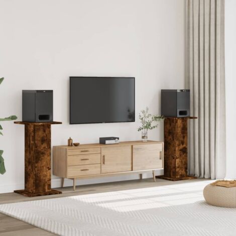 vidaXL Supporti Altoparlanti 2 pz Rovere 30x30x80 cm Legno