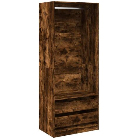 vidaXL Armadio Rovere Fumo 80x50x200 cm in Legno Multistrato