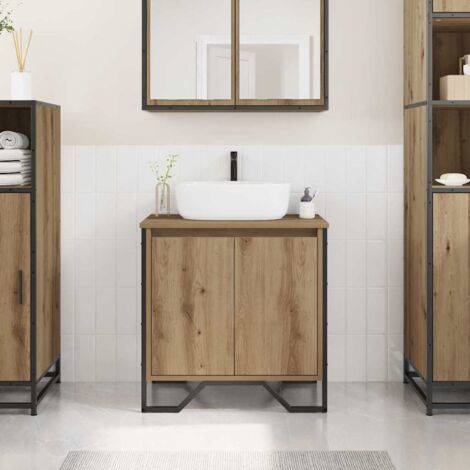 Mobile da bagno Rovere Artisan 60x35x50 cm Legno ingegnerizzato vidaXL
