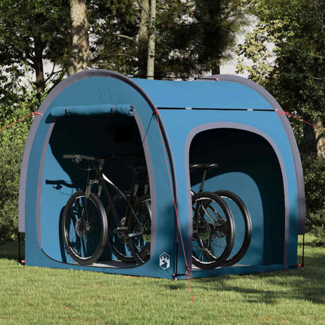 vidaXL Tenda porta biciclette con tetto Blu 218 x 156 x 180 cm (1/5)