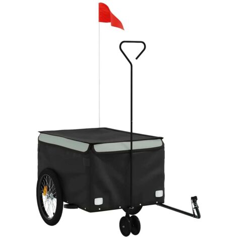 vidaXL Rimorchio da Bici Nero e Grigio 30 kg in Ferro