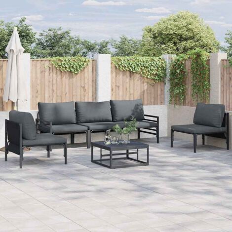 vidaXL Set Divano da Giardino Antracite Acciaio (1/5)