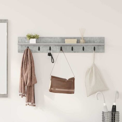 vidaXL Appendiabiti a muro Grigio cemento 100 x 10.5 x 18 cm