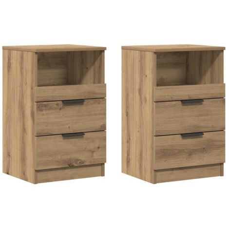 vidaXL Comodini 2pz Rovere Artigianale 40x36x65cm in Legno Multistrato