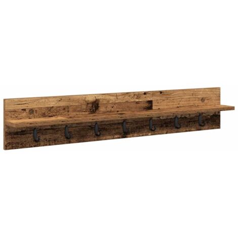 vidaXL Appendiabiti a muro Legno vecchio 100 x 10,5 x 18 cm