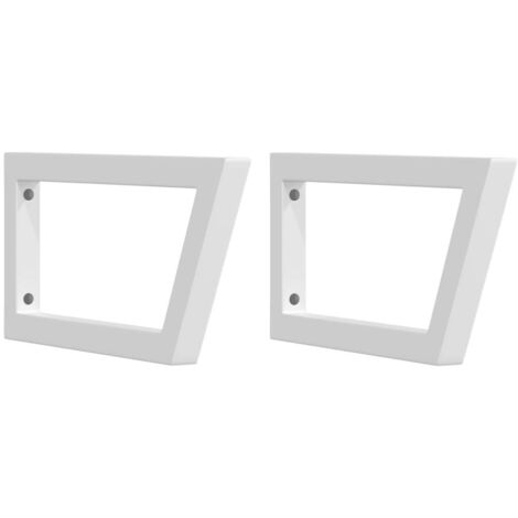 vidaXL Reggimensole per Lavabo 2 pz Bianche Trapezio in Acciaio