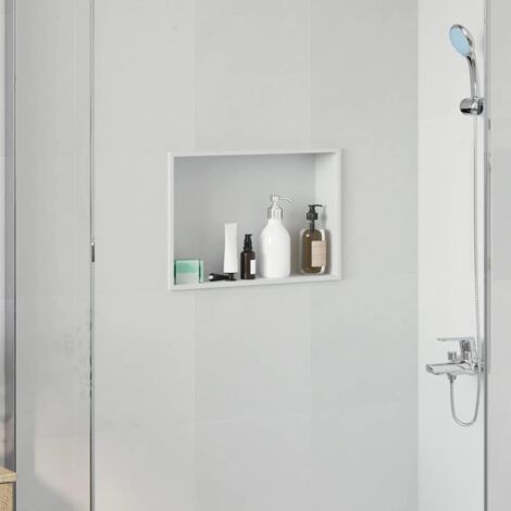 vidaXL Nicchia per doccia Bianco 45 x 30 x 9.5 cm Acciaio inossidabile