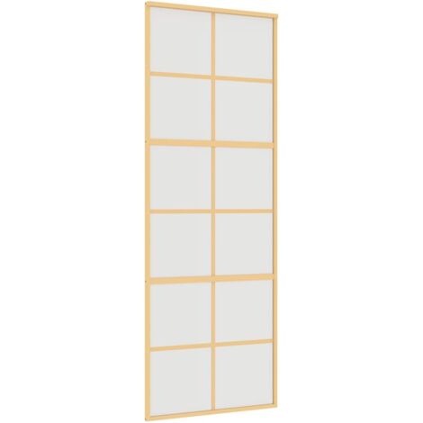 vidaXL Porta Scorrevole Dorata 76x205 Vetro Smerigliato ESG