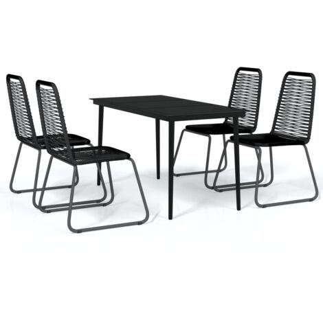 vidaXL Set da Pranzo da Giardino 5 pz Nero (1/5)