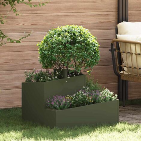 vidaXL Vaso da giardino Verde oliva 60 x 60 x 50 cm