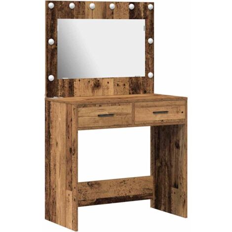 vidaXL Tavolo da Trucco con cassetto Legno vecchio 78,5 x 41 x