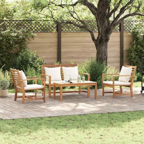 vidaXL Set Divano da Giardino 4 pcs Naturale Legno di teak solido (1/5)