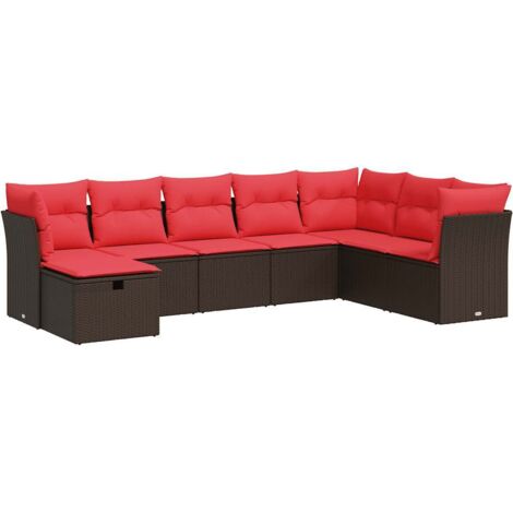 vidaXL Set Divani da Giardino 8 pz con Cuscini Marrone in (1/5)