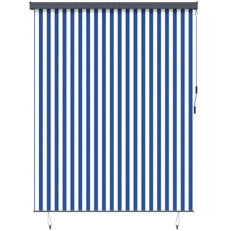 vidaXL Tenda a rullo Blu e Bianco 200 x 250 cm Tessuto e (1/5)