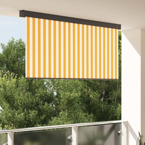 vidaXL Tenda a rullo con tende Rigato Bianco e Arancione 200 x