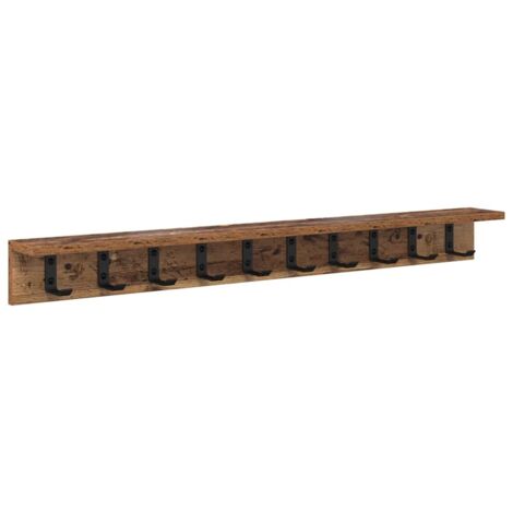 vidaXL Appendiabiti a muro Legno vecchio 100 x 10,5 x 10,5 cm