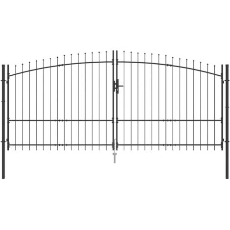 vidaXL Cancello Doppio Woerden Grigio 400 x 224,5 cm Acciaio