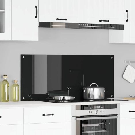 vidaXL Schienale da cucina Nero 120 x 50 cm vetro temperato
