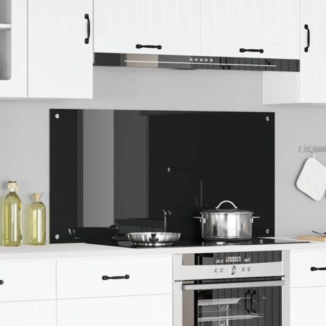 vidaXL Schienale da cucina Nero 120 x 60 cm vetro temperato