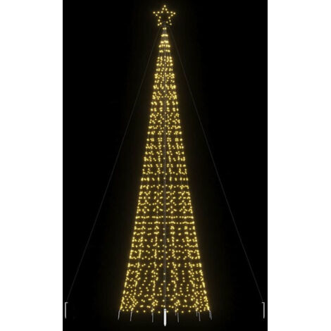 vidaXL Albero di Natale a LED con Punte 1534 LED Bianco Caldo 500 (1/5)