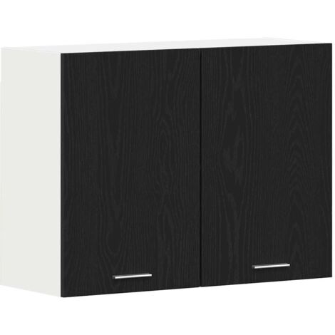 vidaXL Armadio pensile Lyon Rovere Nero 80 x 31 x 60 cm (1/5)