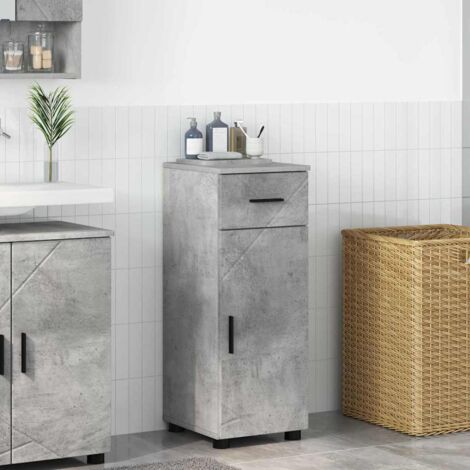 vidaXL Mobile da Bagno con cassetto Grigio cemento 30 x 35 x 80 (1/5)