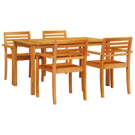 vidaXL Set da Pranzo per Giardino 5 pcs Marrone (1/5)